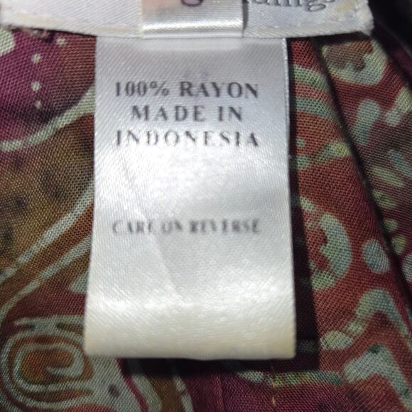 Soft Surroundings Womens PS Petite Small Hooded Top Batik Colorful Sharkbite Hem - Picture 10 of 11